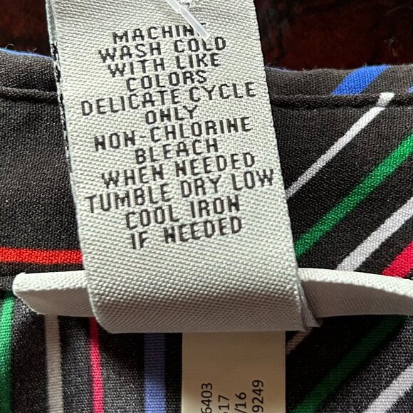 CATHERINES 3X WP 26/28WP NWT Polyester Geometric Striped Blouse - Picture 4 of 4